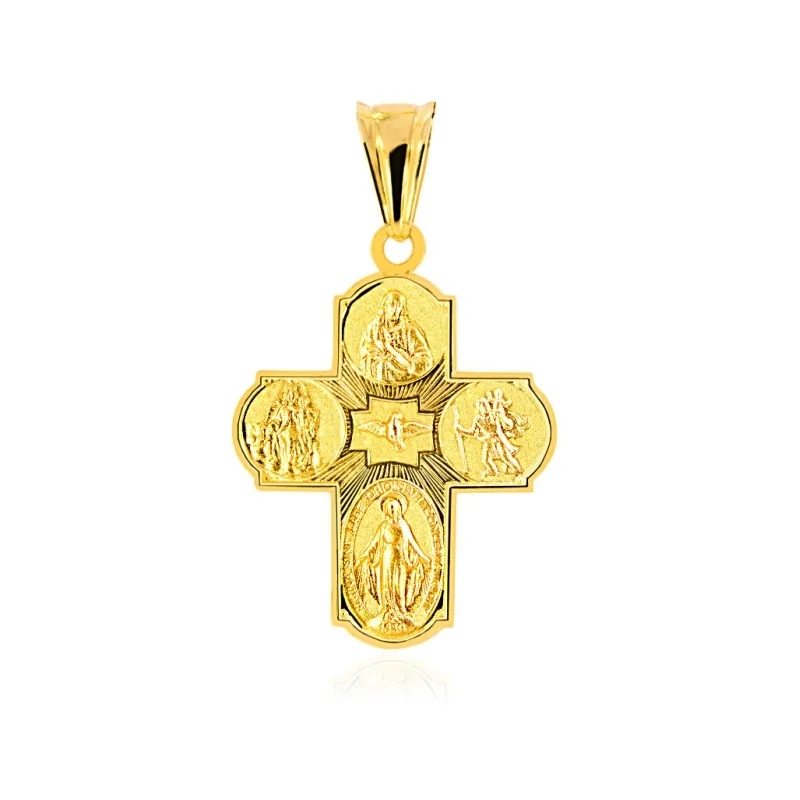 Złota zawieszka - krzyżyk Duch Święty