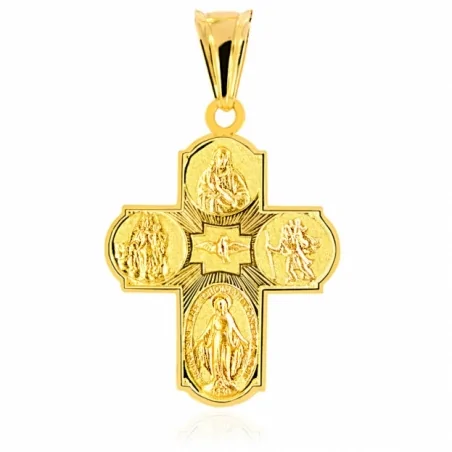 Złota zawieszka - krzyżyk Duch Święty