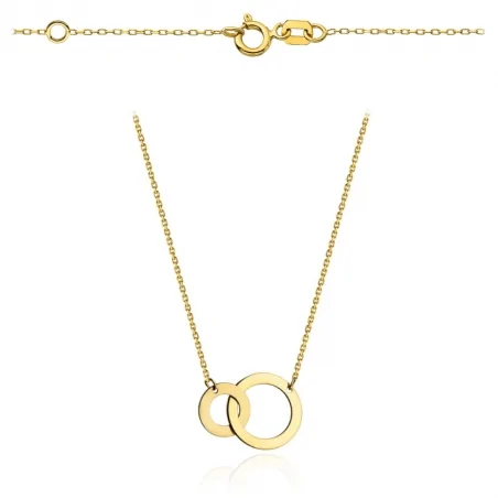 Naszyjnik duże i małe złote kółka typu ring 