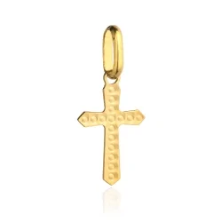 Krzyżyk złoty mały diamentowany 