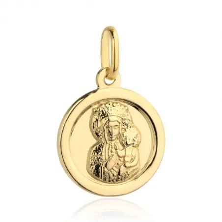 Medalik Matka Boska Częstochowska złote kółko pr. 585 