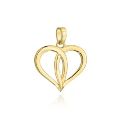 Zawieszka złota splecione łezki w kształcie serca 