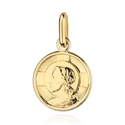 Medalik złoty okrągły z wizerunkiem Jezusa 