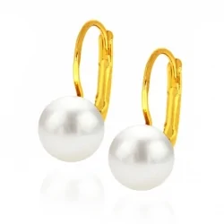 Złote kolczyki z perłami naturalnymi