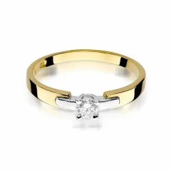 Złoty pierścionek z białym złotem i brylantem NBW-241