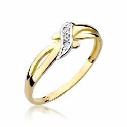 Złoty pierścionek z białym złotem i brylantem NBW-193