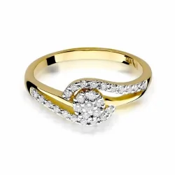 Złoty pierścionek z białym złotem i brylantami NBW-184
