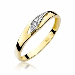 Złoty pierścionek z białym złotem i brylantem NBW-183
