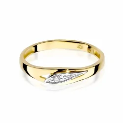 Złoty pierścionek z białym złotem i brylantem NBW-183