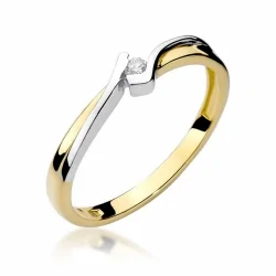 Złoty pierścionek z białym złotem i brylantami NBW-181