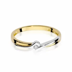 Złoty pierścionek z białym złotem i brylantami NBW-181
