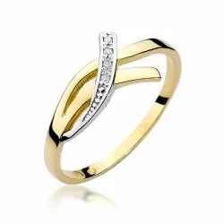 Złoty pierścionek z białym złotem i brylantami NBW-179