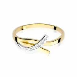 Złoty pierścionek z białym złotem i brylantami NBW-179