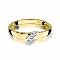 Złoty pierścionek z białym złotem i brylantem NBW-176