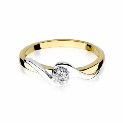 Złoty pierścionek z białym złotem i brylantami NBW-22